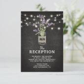 Rustic Lavender Jar Wedding Abend Empfang Begleitkarte (Stehend Vorderseite)