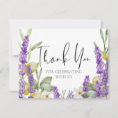 Rustic Lavender & Lemons Wedding Vielen Dank Dankeskarte (Vorderseite)