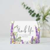 Rustic Lavender & Lemons Wedding Vielen Dank Dankeskarte (Stehend Vorderseite)