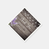 Rustic Lavender Lights Wedding Vielen Dank Serviette (Ecke)