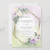 Rustic Lavender Lila Boho Chic Geometric Wedding Einladung (Vorderseite)