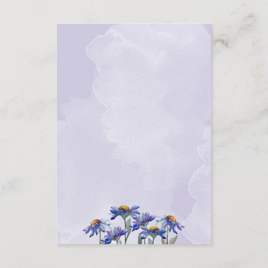 Rustic Lavender Lila Daisies Wedding Details Begleitkarte (Rückseite)