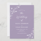 Rustic Lavender Lila Wildblume Boho Wedding Einladung (Vorderseite)