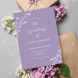 Rustic Lavender Lila Wildblume Boho Wedding Einladung