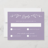 Rustic Lavender Lila Wildblume Hochzeit RSVP Einladung (Vorderseite)