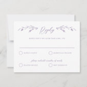 Rustic Lavender Lila Wildblume Hochzeit RSVP Einladung (Vorderseite)