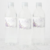 Rustic Lavender Marble Floral Wedding Wasserflaschenetikett (Flaschen)