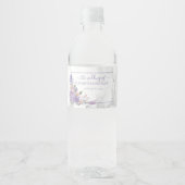 Rustic Lavender Marble Floral Wedding Wasserflaschenetikett (Vorderseite)