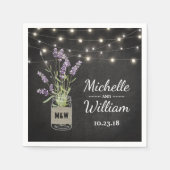 Rustic Lavender Mason Jar Lights Wedding Serviette (Vorderseite)