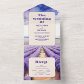 Rustic Lavender Wedding All In One Einladung (Innen Boden)