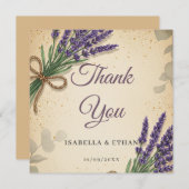 Rustic Lavender Wedding Danke Karte (Vorne/Hinten)