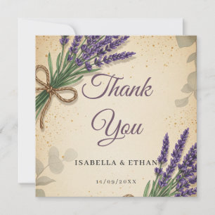 Rustic Lavender Wedding Danke Karte