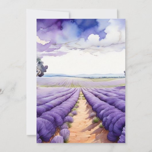 Rustic Lavender Wedding Einladung (Rückseite)