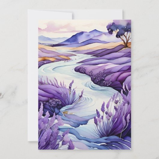 Rustic Lavender Wedding Einladung (Rückseite)