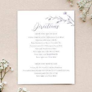 Rustic Lavender Wildblume Hochzeitskarte Einladung