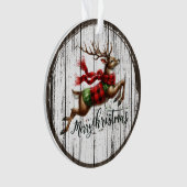 Rustic Leaping Reindeer  Ornament (Vorderseite)
