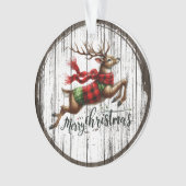 Rustic Leaping Reindeer  Ornament (Vorderseite)