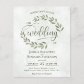 Rustic Leaves Sage Green BUDGET Wedding Invite (Vorderseite)