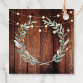 Rustic leaves wood string lights Wedding Thank You Geschenkanhänger (Rückseite)