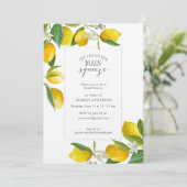 Rustic Lemon Sie fand ihren Hauptpresse Bridal Einladung (Stehend Vorderseite)
