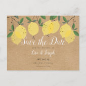 Rustic Lemons Boho Elegant Save the Date Postkarte (Vorderseite)