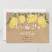 Rustic Lemons Boho Elegantes Skript Save The Date (Vorderseite)