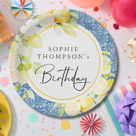 Rustic lemons Mediterranean birthday Pappteller