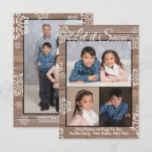 Rustic Let it Snow - 3x5 Weihnachts-Foto Flasche Einladung (Vorne/Hinten)