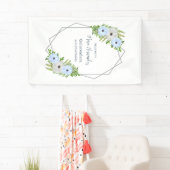 Rustic Light Blue and White Floral Quinceañera  Banner (Insitu)