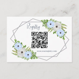 Rustic Light Blue and White Floral Quinceañera Begleitkarte