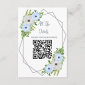 Rustic Light Blue and White Floral Quinceañera Begleitkarte (Vorderseite)