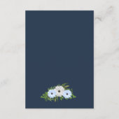 Rustic Light Blue and White Floral Quinceañera Begleitkarte (Rückseite)