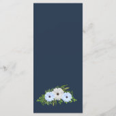 Rustic Light Blue and White Floral Quinceañera  Menükarte (Rückseite)