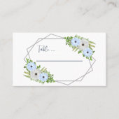 Rustic Light Blue and White Floral Quinceañera  Platzkarte (Vorderseite)