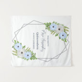 Rustic Light Blue and White Floral Quinceañera  Wandteppich (Vorderseite (Horizontal))