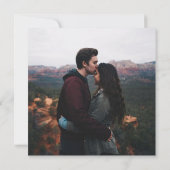 Rustic Light Blue Floral Foto Square Wedding Einladung (Rückseite)