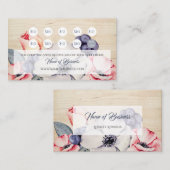 Rustic Light Wood Summer Blossom Loyalty Card Treuekarte (Vorne/Hinten)