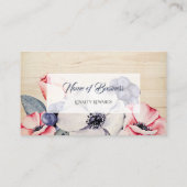 Rustic Light Wood Summer Blossom Loyalty Card Treuekarte (Rückseite)