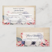 Rustic Light Wood Summer Blossom Terminierungskart Terminkarte (Vorne/Hinten)