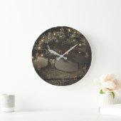 Rustic Lighted Tree Personalized Wall Clock Große Wanduhr (Zuhause)