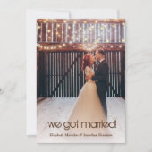 Rustic Lights Foto Wedding Announcement Empfang Einladung (Vorderseite)