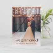 Rustic Lights Foto Wedding Announcement Empfang Einladung (Stehend Vorderseite)
