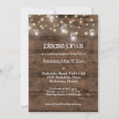 Rustic Lights Foto Wedding Announcement Empfang Einladung (Rückseite)