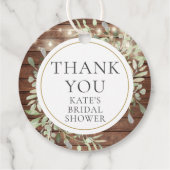 Rustic Lights Greenerity Brautparty Vielen Dank Geschenkanhänger (Rückseite)