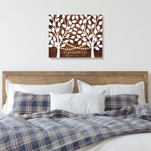 Rustic Lights Guest Book Leinwand - 50 Unterschrif (Insitu (Schlafzimmer))