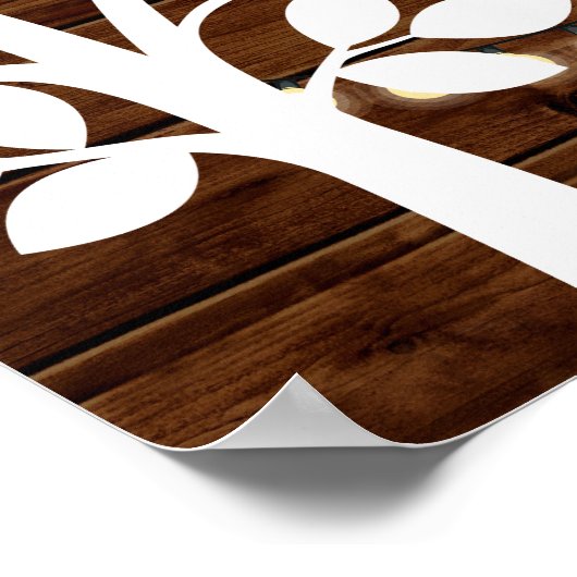 Rustic Lights Guest Book Poster - 100 Unterschrift (Ecke)