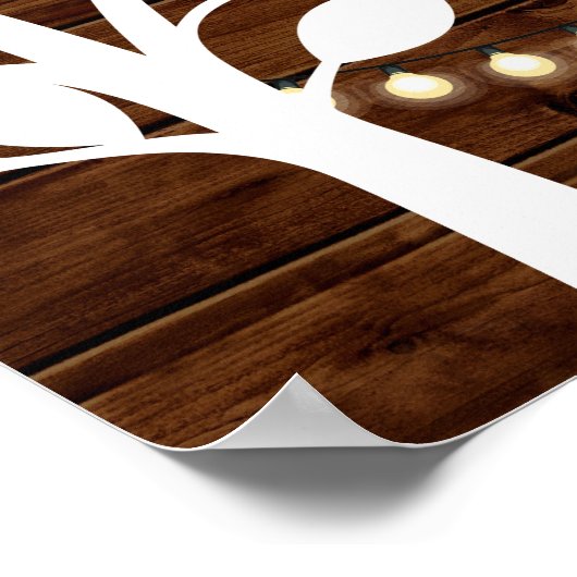 Rustic Lights Guest Book Poster - 50 Unterschrifte (Ecke)