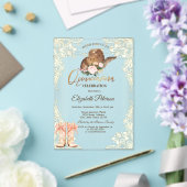 Rustic Lights Lace Cowboy Hat Boots Quinceañera Acryleinladungen (In Situ (Hochzeit))