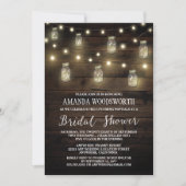 Rustic Lights Mason Jar Bridal Dusche Einladungen (Vorderseite)