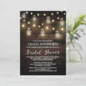 Rustic Lights Mason Jar Bridal Dusche Einladungen (Stehend Vorderseite)